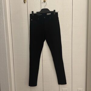 AG Farrah High Rise Skinny Ankle Crop Jeans Black Contour 360 sz 26!